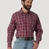 Wrangler Men's Red Plaid Wrinkle Resist Snap Shirt -Modern Life Shop 112317086 BF01 RGFF PRD 35480