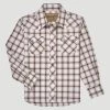 Wrangler Boy's Retro Snap Plaid Shirt-Classic Brown -Modern Life Shop 112326302 HERO