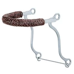 25-5108 Hackamore Bit, SS Braided Leather Noseband