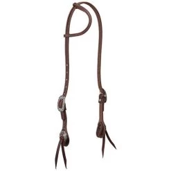 10-0642 Weaver Work Tack Floral Harware Sliding Ear Headstall