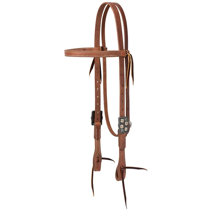 Weaver Leather Weaver Silver Flower Browband Headstall 3 Weaver Leather Weaver Silver Flower Browband Headstall