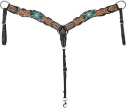 Rafter T Breast Collar With Beaded Cactus Inlay