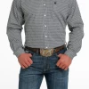Men's Cinch Printed Grey Long Sleeve Shirt -Modern Life Shop Fossil Grey Geometric Print Mtw1105518 S 1 37587