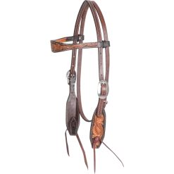 Martin Saddlery Dyed Edge Floral Tooled Browband Headstall