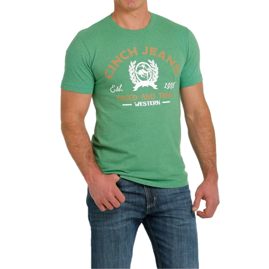 Cinch Men's Heather Green Logo T-Shirt 3 Cinch Men's Heather Green Logo T-Shirt