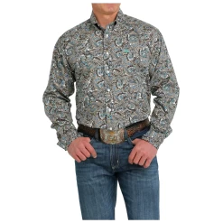 Cinch Men's Long Sleeve Paisley Print Shirt