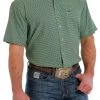 Cinch Men's ArenaFlex Printed Green Short Sleeve Shirt