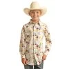 Rock & Roll Boy's Dale Carribean Long Sleeve Snap Shirt -Modern Life Shop RRBSOSRZ7V 83