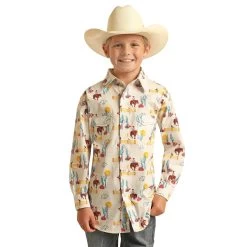 Rock & Roll Boy's Dale Carribean Long Sleeve Snap Shirt