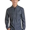 Rock & Roll Men’s Long Sleeve Tech Western Shirt -Modern Life Shop Rock Roll Tek Western Slim Fit Geo Print Snap Shirt S 1 80845