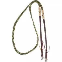 Cashel Roping Reins Braided Rope Rawhide Buttons SA-RRBR