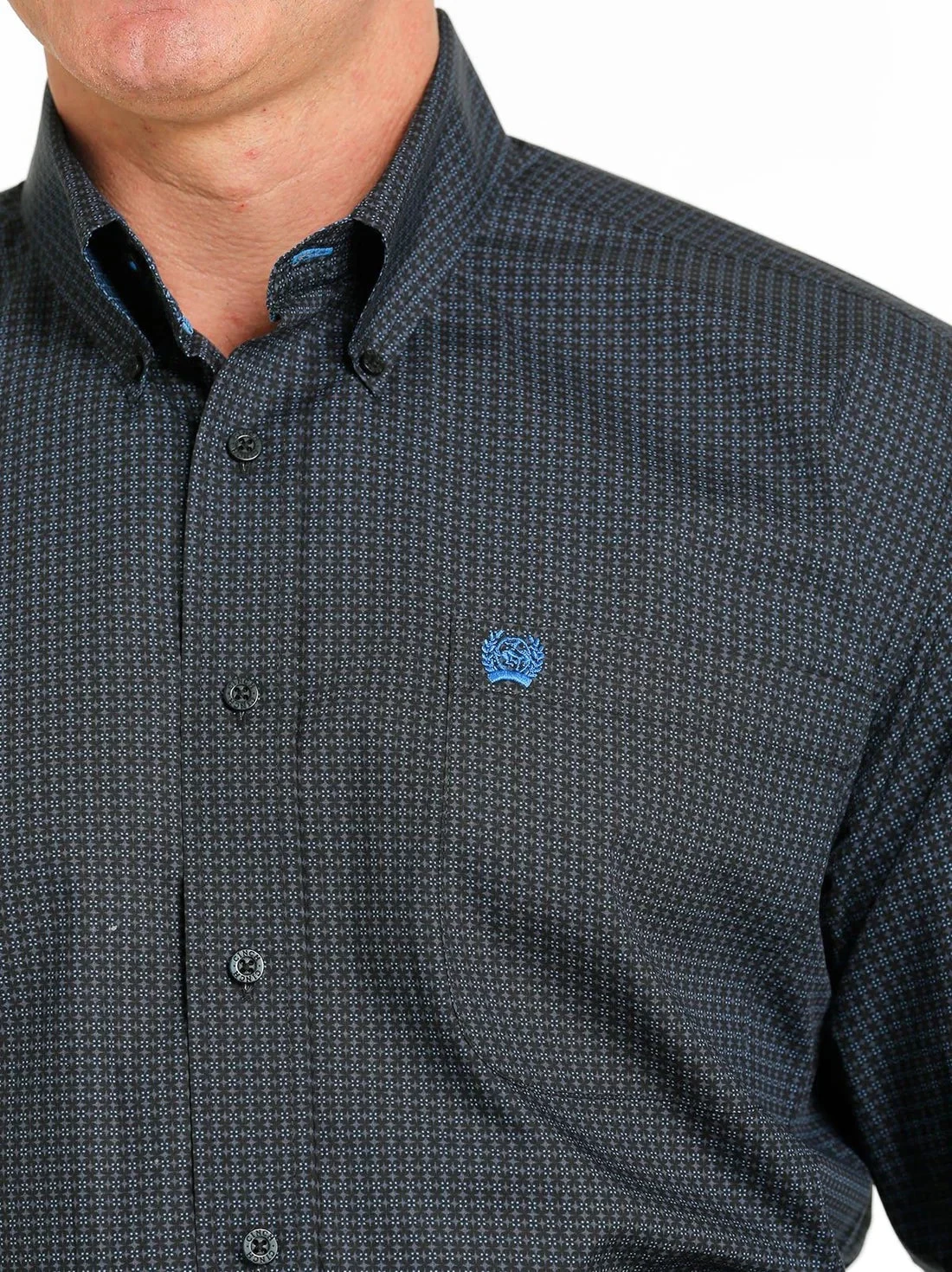 Men's Cinch Navy Printed Long Sleeve Shirt 4 Men's Cinch Navy Printed Long Sleeve Shirt - Image 2