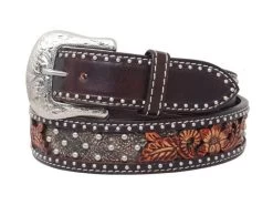 1008-BT Circle Y Stamped Studded Belt