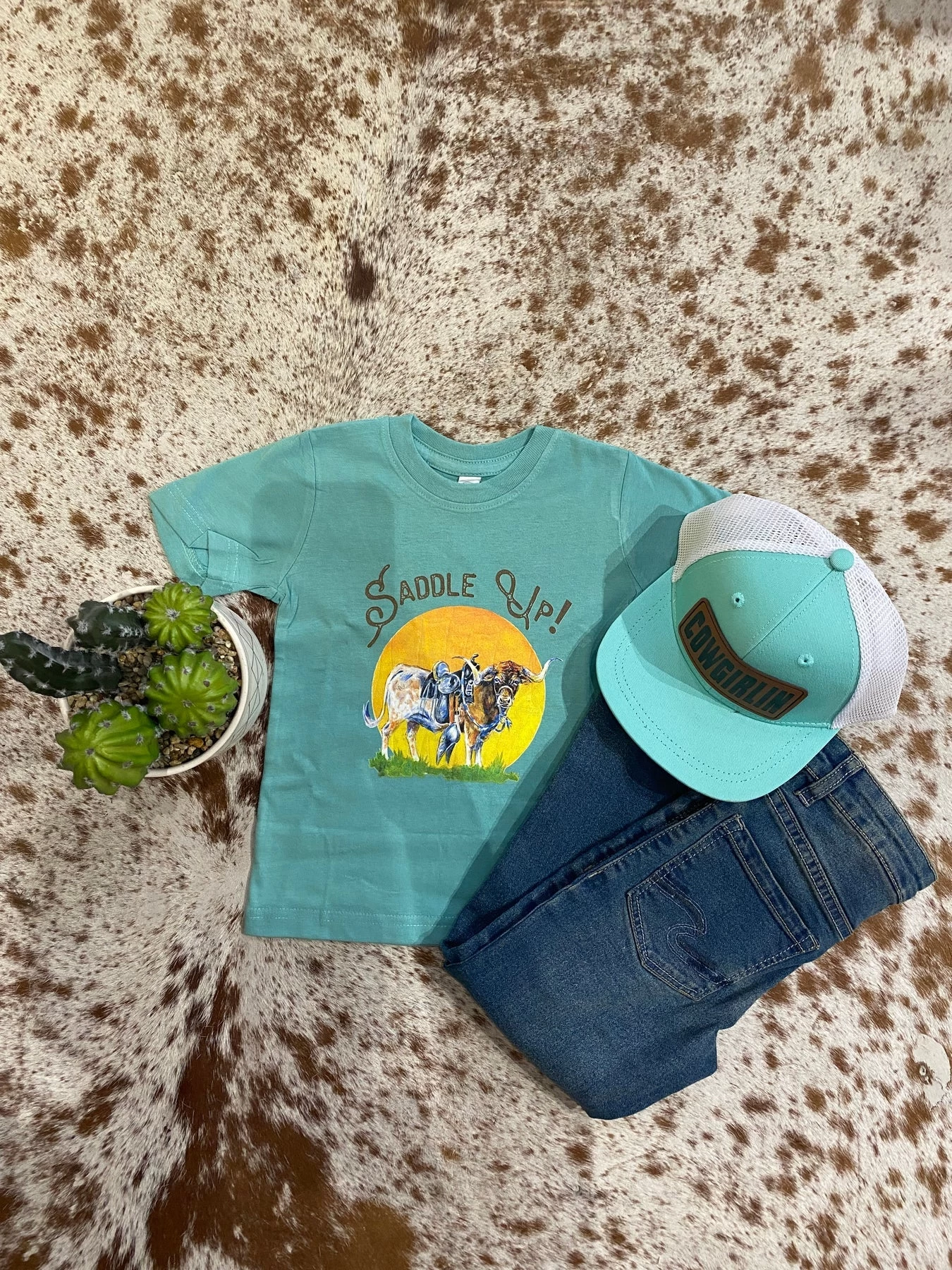 The Whole Herd Kid's Saddle Up Longhorn T-Shirt 3 The Whole Herd Kid's Saddle Up Longhorn T-Shirt