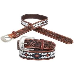 Mens Circle Y Beaded Belt 2003-BT