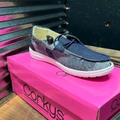 Women's Corkys Dark Denim Patches 51-0127-DKPA-N