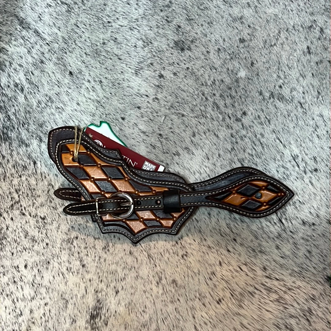 Martin Saddlery Spur Strap Checkered Tan/Chocolate 051B66 3 Martin Saddlery Spur Strap Checkered Tan/Chocolate 051B66