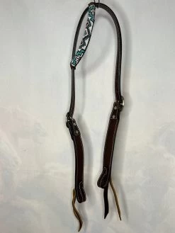 R Bar B-PT Beaded One Ear Headstall 2008-DBO