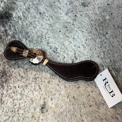 Chocolate Leather Spur Straps W Classic Hardware
