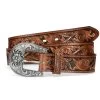 Tony Lama Women's Hand Tooled De Leon Leather Belt