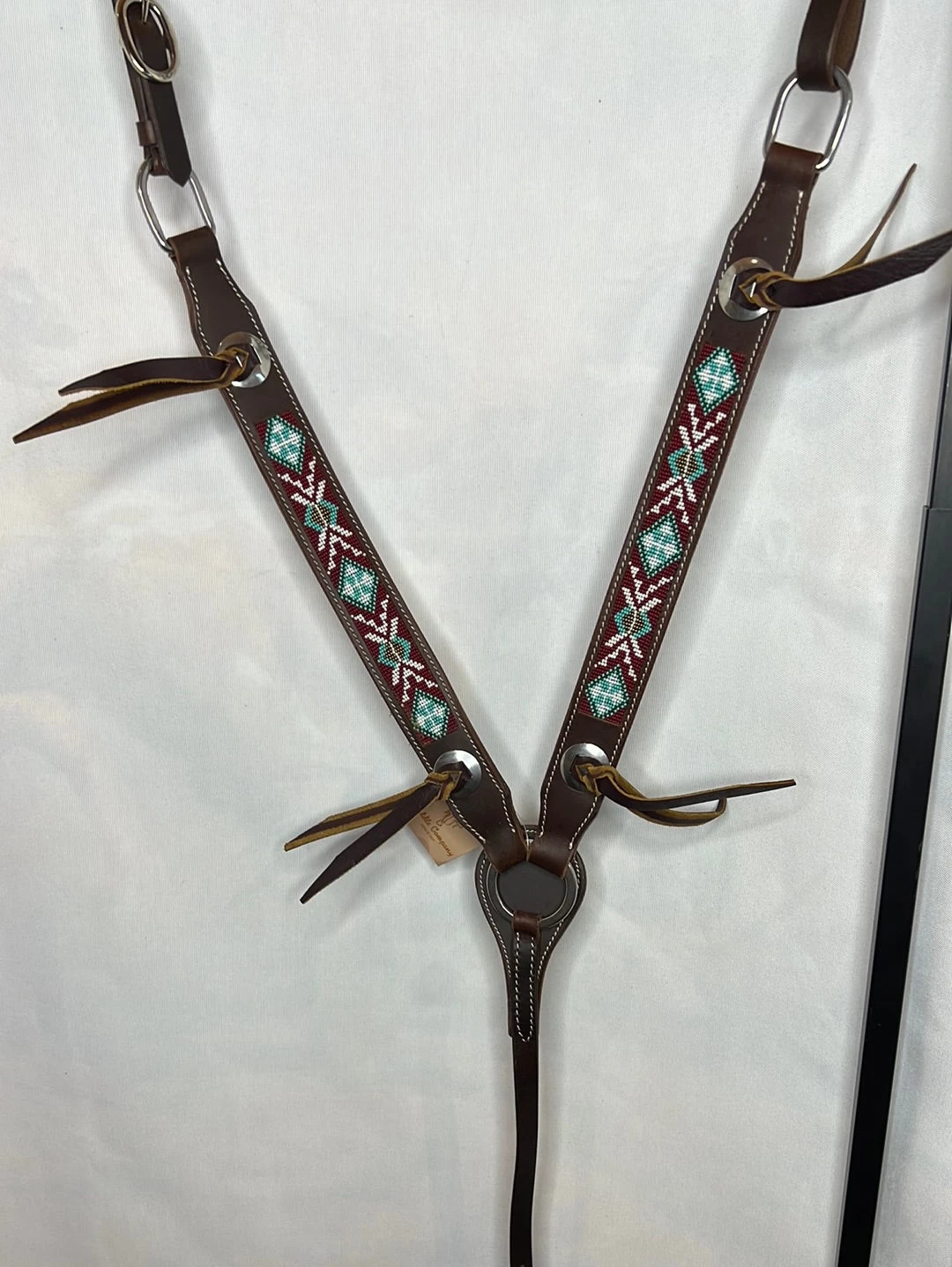 R Bar B-PT Brown Leather W/Beaded Inlay Breastcollar 6102-DBO 5 R Bar B-PT Brown Leather W/Beaded Inlay Breastcollar 6102-DBO - Image 3