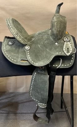 TCC Kids Barrel Saddle, Sage Green 12"