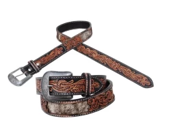 2012-BT Circle Y Stamped/Cowhide Belt