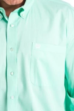 Cinch Men's Solid Mint Long Sleeve Button-Down Shirt -Modern Life Shop mtw1104237 4 1361 general