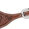 Tough 1 Silver Royal Floral Tooled Spur Strap